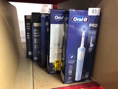 QUANTITY OF HEALTH & BEAUTY ITEMS TO INCLUDE ORAL-B VITALITY PRO ELECTRIC TOOTHBRUSHES ADULTS, 1 HANDLE, 2 TOOTHBRUSH HEADS, 3 BRUSHING MODES INCLUDING SENSITIVE PLUS, 2 PIN UK PLUG, BLUE: LOCATION -