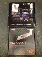 MSI PRO A620M-E GAMING MOTHERBOARD + ASUS PRIME B550M-A WIFI II GAMING MOTHERBOARD: LOCATION - A RACK