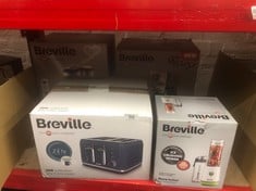 QUANTITY OF KITCHEN & APPLIANCES ITEMS TO INCLUDE BREVILLE BLEND ACTIVE PERSONAL BLENDER & SMOOTHIE MAKER | 350W | 2 PORTABLE BLEND ACTIVE BOTTLES (600ML) | LEAK PROOF LIDS | WHITE & GREEN [VBL246]: