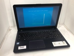 ASUS VIVOBOOK 512GB LAPTOP: MODEL NO X540UAR. INTEL CORE I5-8250U, 8GB RAM,: LOCATION - B RACK