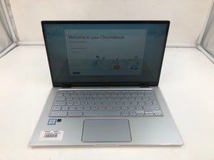 ASUS FLIP CHROMEBOOK 64GB LAPTOP: MODEL NO C434T. INTEL CORE I5-8200Y, 8GB RAM, 14.0" SCREEN: LOCATION - B RACK