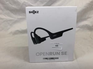 SHOKZ OPENRUN BONE CONDUCTION HEADPHONES, OPEN-EAR BLUETOOTH SPORTS EARPHONES WITH MIC, IP67 WATERPROOF  (RRP £130): LOCATION - A RACK