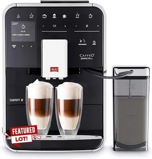 MELITTA BARISTA TS SMART COFFEE MACHINE  (ORIGINAL RRP - £749) IN BLACK: MODEL NO F85/0-102 (UNIT WITH MANUFACTURE ACCESSORIES, MINOR COSMETIC WEAR) [JPTB4320]. THIS PRODUCT IS FULLY FUNCTIONAL AND IS PART OF OUR PREMIUM TECH AND ELECTRONICS RANGE