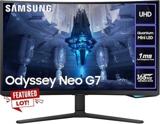 SAMSUNG 32" ODYSSEY NEO G7 CURVED GAMING MONITOR (ORIGINAL RRP - £1099) IN BLACK: MODEL NO S32BG750N (BOXED WITH MANUFACTURE ACCESSORIES) [JPTB4339]. 