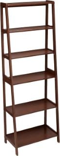 2 X CLASSIC 5 TIER OPEN BOOKCASE WITH SOLIDS WOOD RUBBER WOOD WALNUT TOTAL RRP £124