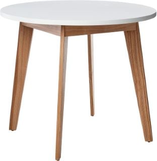 RIVET NOAH ROUND MODERN ASH DINING TABLE, WHITE RRP £166.09