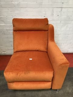 JOHN LEWIS ORANGE RECLINING ARM CHAIR RRP £699 (MISSING ARM)