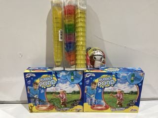 BOX OF ASSORTED TOYS TO INCLUDE BUBBLETASTIC FUN-TASTIC BUBBLE POND