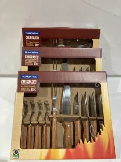 4 X TRAMONTINA CHURRASCO CUTLERY AND CARVING SET 10 PIECES TOTAL RRP £160 18+ ID MAY BE REQUIRED