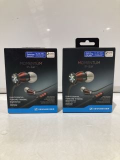 2 X SENNHEISER MOMENTUM IN-EAR CANAL PHONES RED/BLACK TOTAL RRP £160