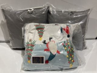 QTY OF ASSORTED ITEMS TO INCLUDE SLEEPDOWN CHRISTMAS CUSHION