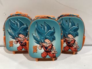 QTY OF DRAGON BALL SMALL 3D BACKPACK WITH WHEELS