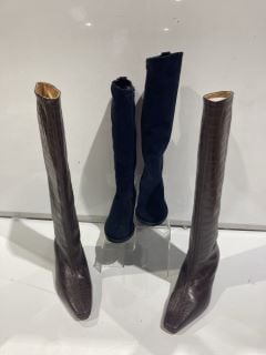 JOHN LEWIS TIAGO BLUE NAVY BOOTS SIZE 6 TO INCLUDE JOHN LEWIS SYNDIE BRCH BOOTS SIZE 8 TOTAL RRP £140