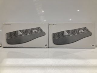 2 X MICROSOFT SURFACE ERGONOMIC WIRELESS KEYBOARD GREY TOTAL RRP £240