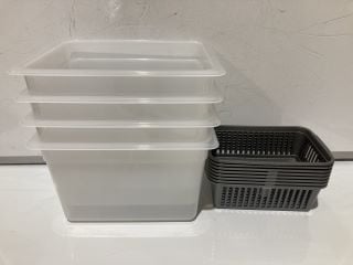 QTY OF ASSORTED ITEMS TO INCLUDE GREY 25CM STORAGE BASKET