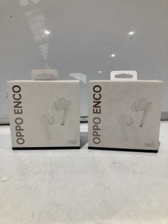 2 X OPPO ENCO FREE2 TRUE WIRELESS NOISE CANCELLING EARBUDS WHITE TOTAL RRP £70