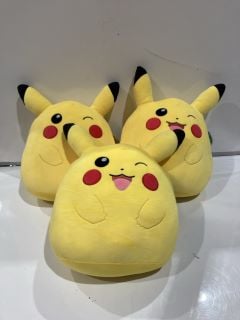 3 X ORIGINAL SQUISHMALLOWS POKEMON PIKACHU STUFFED ANIMAL