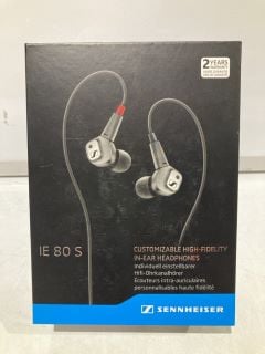 SENNHEISER IE 80 S CUSTOMIZABLE HIGH-FIDELITY IN-EAR HEADPHONES BLACK RRP £72