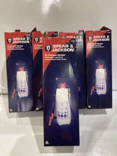 5 X SPEAR & JACKSON 8L PRESSURE SPRAYER TOTAL RRP £150