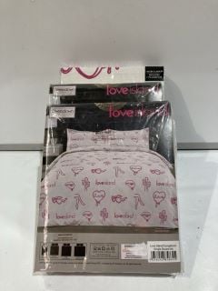 3 X LOVE ISLAND SINGLE DUVET SET PINK