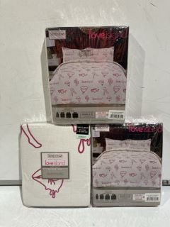 3 X LOVE ISLAND SINGLE DUVET SET PINK