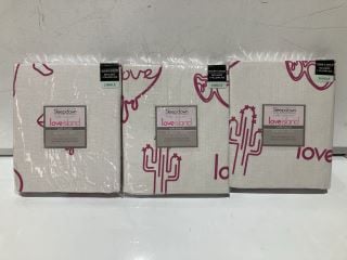 3 X LOVE ISLAND SINGLE DUVET SET PINK