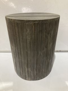 INDOOR/OUTDOOR RECYCLED WOOD STOOL AND PLANT STAND COCOA