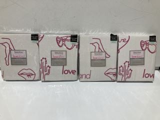 4 X LOVE ISLAND SINGLE DUVET SET PINK