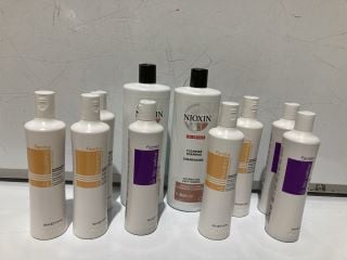 BOX OF ASSORTED ITEMS TO INCLUDE NIOXIN CLEANSER SHAMPOO 1L AND FANOLA SHAMPOO & CONDITIONER 350ML