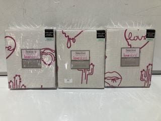 3 X LOVE ISLAND SINGLE DUVET SET PINK