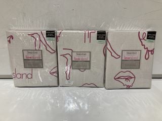 3 X LOVE ISLAND SINGLE DUVET SET PINK