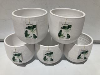 5 X ARTEVASI AURA POT 16CM WHITE