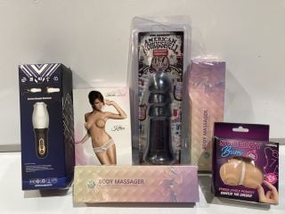 BOX OF ASSORTED ITEMS TO INCLUDE ADULT TOYS 18+ ID MAY BE REQUIRED