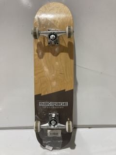 RAMPAGE SKATEBOARDS PLAIN THIRD NATURAL/BLACK 8" SKATEBOARD