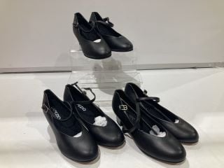 3 X CAPEZIO UK 4.5 BLACK SHOES