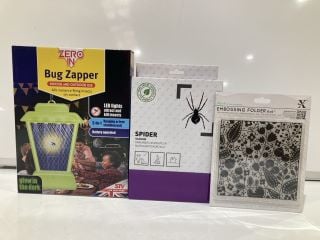 BOX OF ZERO IN BUG ZAPPER INDOOR AND OUTDOOR USE AND XCUT EMBOSSING FOLDER 6X6"