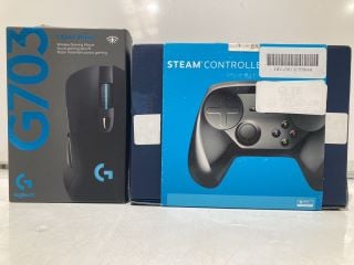 2 X STEAM CONTROLLER BLACK AND LOGITECH G703 LIGHTSPEED WIRELESS GAMING MOUSE BLACK RRP £204