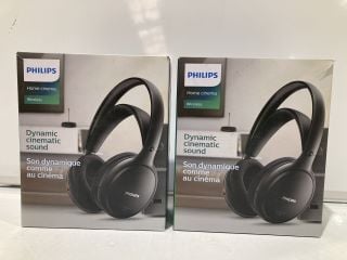 2 X PHILIPS HOME CINEMA WIRELESS BLACK SHC5200 TOTAL RRP £100