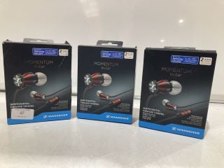 3 X SENNHEISER MOMENTUM IN-EAR CANAL PHONES RED/BLACK TOTAL RRP £240