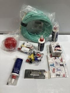 BOX OF ASSORTED ITEMS TO INCLUDE MULTIMODE DUPLEX OM3 CABLE