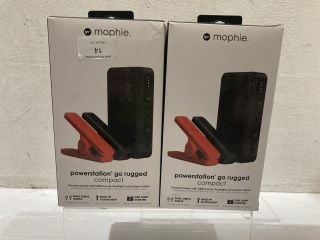 2 X MOPHIE POWERSTATION GO RUGGED COMPACT TOTAL RRP £100