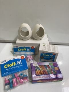 QTY OF ASSORTED ITEMS TO INCLUDE CRAFT-IT CERAMIC BIRD FEEDERS