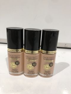 QTY OF ASSORTED ITEMS TO INCLUDE FACEFINITY PRIMER CONCEALER AND FOUNDATION