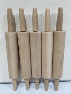 BOX OF WOODEN ROLLING PINS