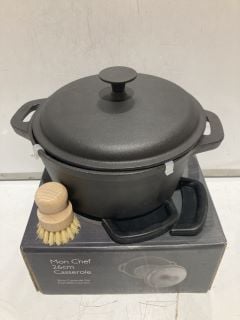 2 X MON CHEF 26CM CASSEROLE POT