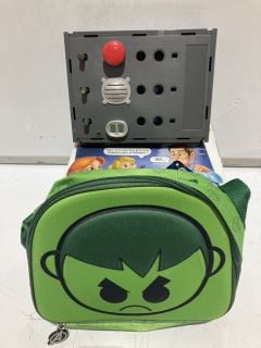 QTY OF ITEMS INCLUDING MARVEL AVENGERS HULK LUNCH BAG