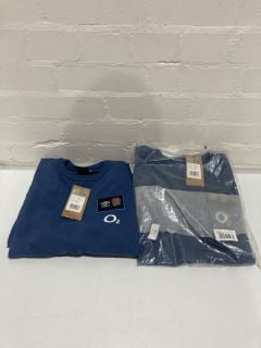 QTY OF CLOTHING INCLUDING ENGLAND CVC TEE SMALL BLUE