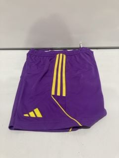 QTY OF CLOTHING INCLUDING ADIDAS PURPLE AND YELLOW SHORTS 13/14 YR