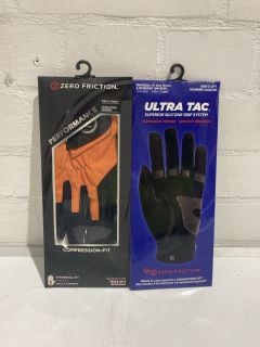 QTY OF GLOVES INCLUDING ZERO FRICTION PERFORMANCE MENS RIGHT