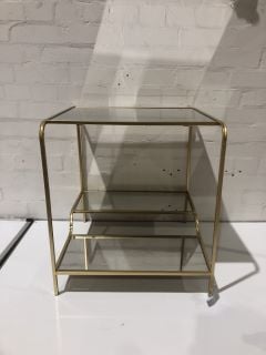 1 X ITEM INTERNATIONAL SMALL GOLD MIRROR TABLE